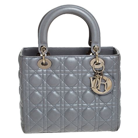 lady dior steel gray|christian Dior lady medium.